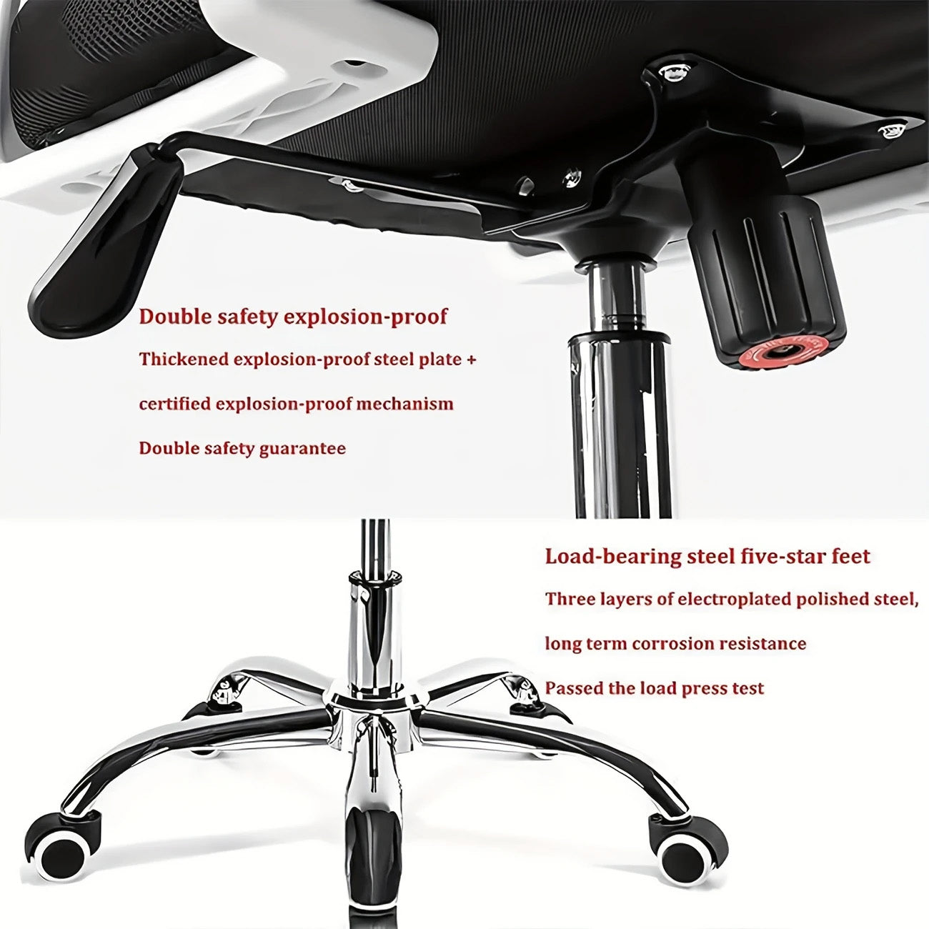 Mid-Back Mesh Office Chair with Chrome Base and Curved Armrests – Black
