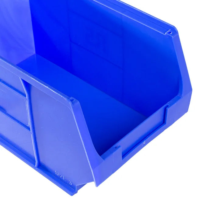 5 Pcs Blue Polypropylene Storage Bin – Size 3 (24 x 15 x 13 cm) | Stackable Industrial Container