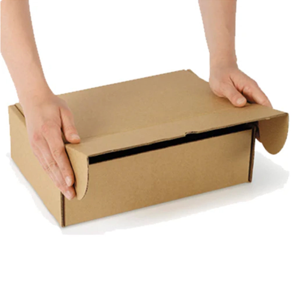 Small Shipping Box – 20x15x10 cm, White/Brown, Corrugated Mailer Box