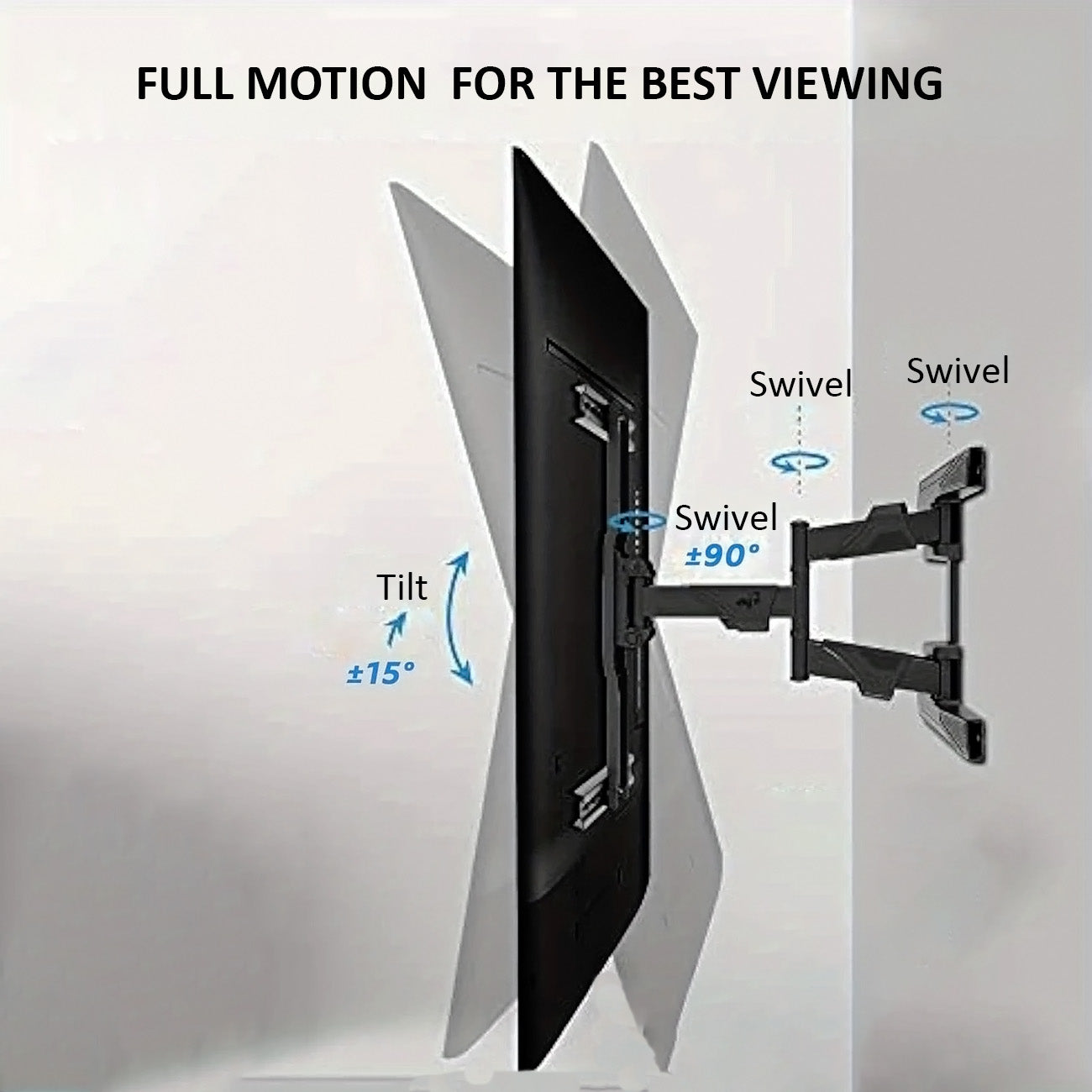Wall-Mount Dual-Arm TV Bracket – Heavy-Duty for 4" to 75" Screens