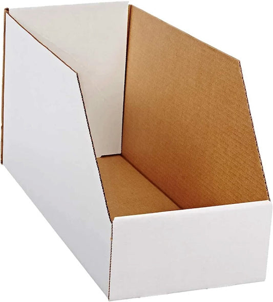 Corrugated Open-Top Bin Box – (20 x 45 x 25 cm) Shelf Divider & Small Item Organizer