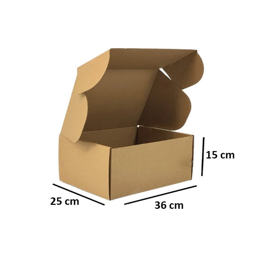 Large Shipping Box – 36x25x15 cm, White/Brown, Corrugated Mailer Box