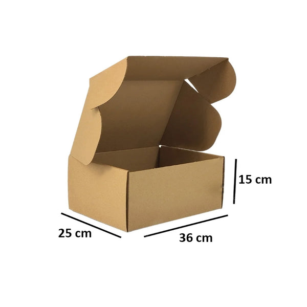 Large Shipping Box – 36x25x15 cm, White/Brown, Corrugated Mailer Box