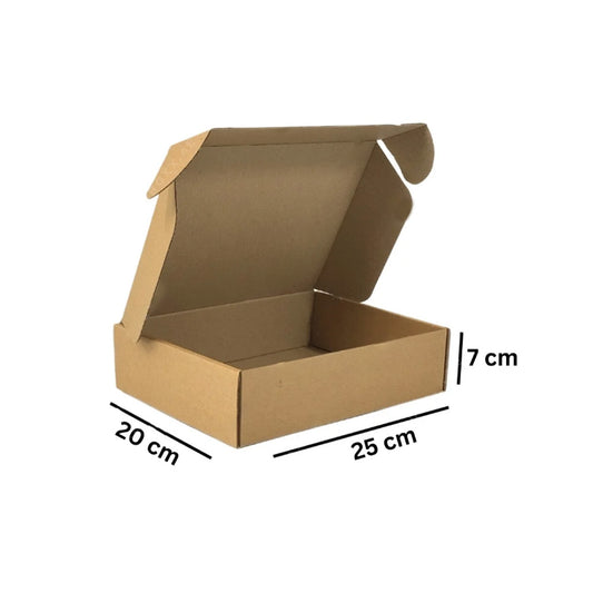 Medium Shipping Box – 25x20x7 cm, White/Brown, Corrugated Mailer Box