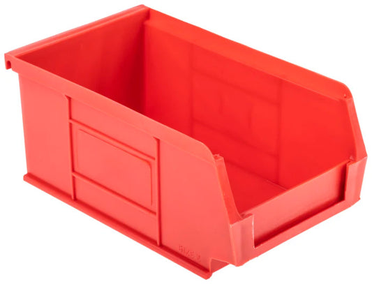 10 Pcs Red Polypropylene Storage Bin – Size 2 (16.7 x 10.1 x 7.6 cm)  Compact Stackable Bin