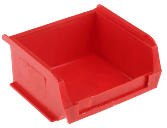 10 Pcs Red Polypropylene Mini Storage Bin – Size 1 (9 x 10 x 5 cm) | Small Parts Organizer
