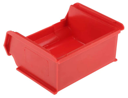 10 Pcs Red Polypropylene Mini Storage Bin – Size 1 (9 x 10 x 5 cm) | Small Parts Organizer