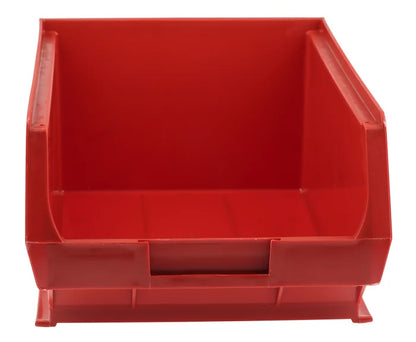 5 Pcs Red Polypropylene Storage Bin – Size 4 (35 x 20.5 x 13 cm) | Large Stackable Organizer for Warehousing