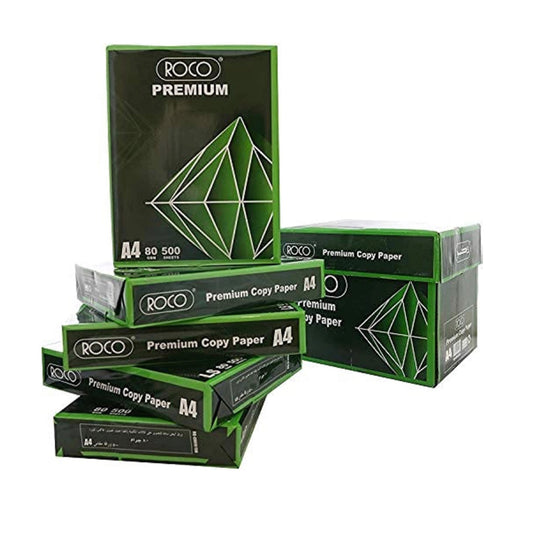 Roco A4 Copy & Print Paper – 80gsm, Carton of 5 Reams (2,500 Sheets)