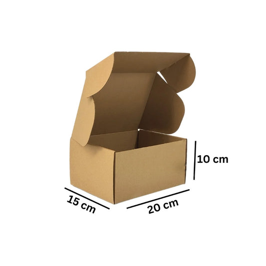 Small Shipping Box – 20x15x10 cm, White/Brown, Corrugated Mailer Box