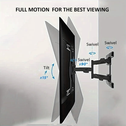 Wall-Mount Dual-Arm TV Bracket – Heavy-Duty for 4" to 75" Screens