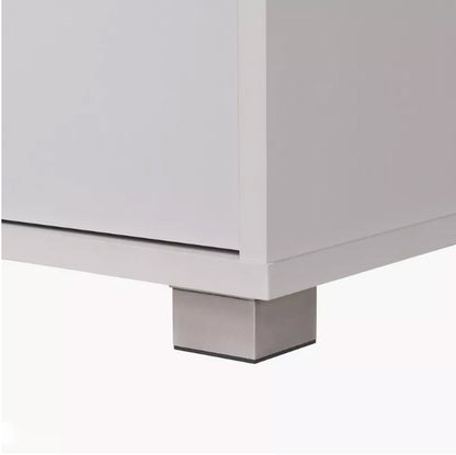 Wooden Office Storage Cabinet with Glass Doors and Drawers – 170cm Height
